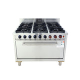 Masterchef MHO-4461CN Heavy Duty Pro Series 6-Burner Commercial Gas Cooker with Oven Stainless Steel - Made in Korea