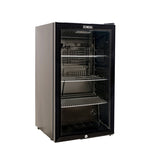 YMDA YCC110G Mini Glass Door Chiller 93L, Double Glass Layer Temperature Control, Adjustable Shelves, LED Lighting, Lock & Key Security, and 1-Year Warranty - ESMA Certified