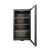 YMDA YCC110G Mini Glass Door Chiller 93L, Double Glass Layer Temperature Control, Adjustable Shelves, LED Lighting, Lock & Key Security, and 1-Year Warranty - ESMA Certified