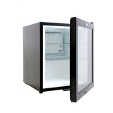 YMDA YCC60G Mini Glass Door Chiller 49L, Double Glass Temperature Control, Adjustable Shelves, LED Lighting, Lock Key Security, and 1-Year Warranty - Silver- ESMA Certified