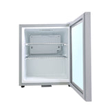 YMDA YCC60G Mini Glass Door Chiller 49L, Double Glass Temperature Control, Adjustable Shelves, LED Lighting, Lock Key Security, and 1-Year Warranty - Silver- ESMA Certified