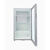 YMDA YCC90G Mini Glass Door Chiller 85L, Double Glass Layer Temperature Control, Adjustable Shelv, LED Lighting, Lock & Key Security, and 1-Year Warranty - ESMA Certified