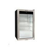 YMDA YCC90GS Mini Digital Glass Door Chiller 85L, European Sleek Touch Screen Design Control, Stainless Steel Door, LED Lighting, Lock & Key Security, and 1-Year Warranty - ESMA Certified