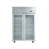Masterchef YCF9402 Double Glass Door Stainless Steel Commercial Chiller 900L