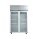 Masterchef YCF9402 Double Glass Door Stainless Steel Commercial Chiller 900L