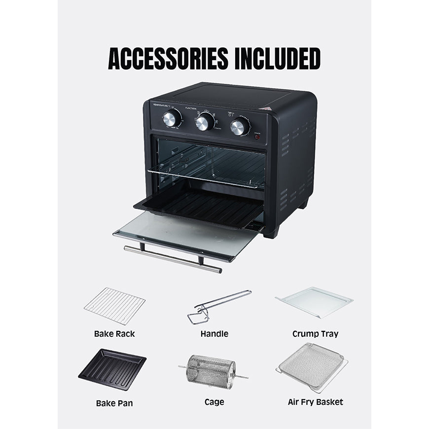 Masterchef MCAO222 Multi-Functional Air Fryer with 7 Accessories 3-Step Manual Controller, 22L ESMA Certified