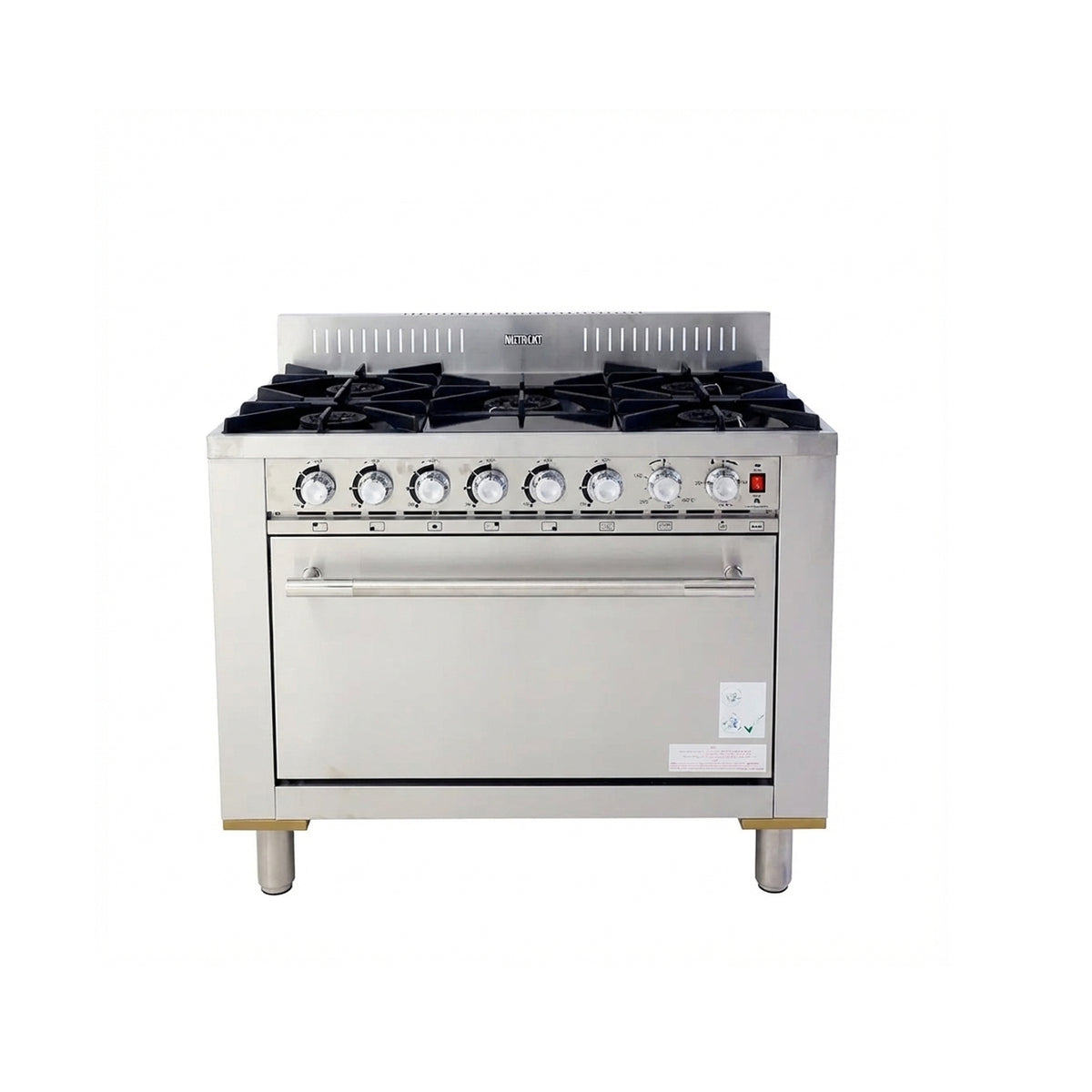 Masterchef MHO-4051S Heavy Duty Pro Series 5-Burner Commercial Gas Cooker with Oven Stainless Steel - Made in Korea