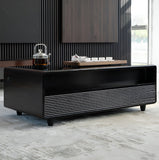 YMDA TB135 Smart Minibar Coffee Table with Built-In Wireless Charger, Fridge, Bluetooth Music System, And USB - Black