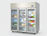 MasterChef YCF9403 Three Glass Door Stainless Steel Commercial Chiller 1300L