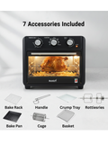 Masterchef MCAO222 Multi-Functional Air Fryer with 7 Accessories 3-Step Manual Controller, 22L ESMA Certified