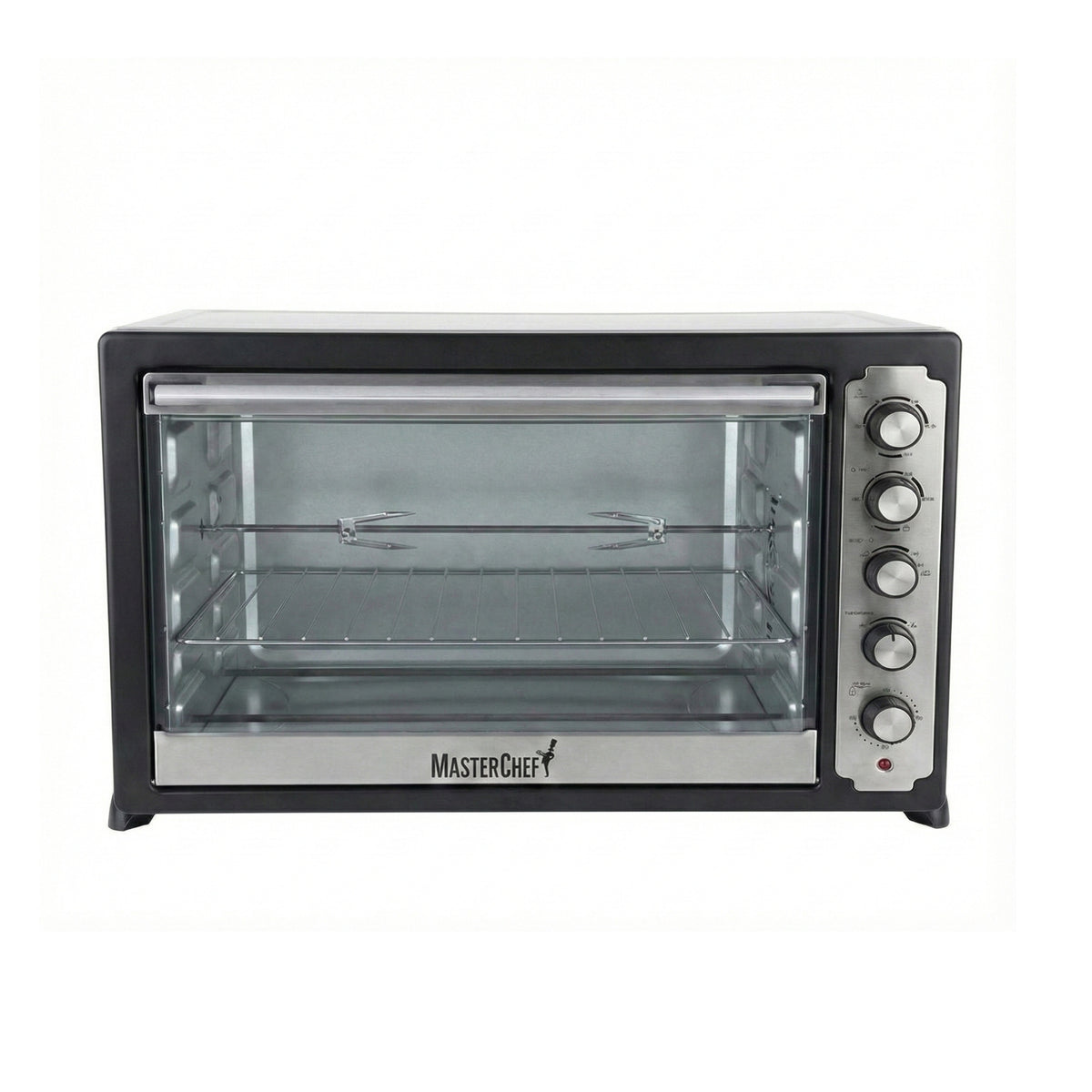 MasterChef MCO-1000BCL Electric Convection Oven with Rotisserie: 100L Capacity, 5-Knob Control - ESMA Certified